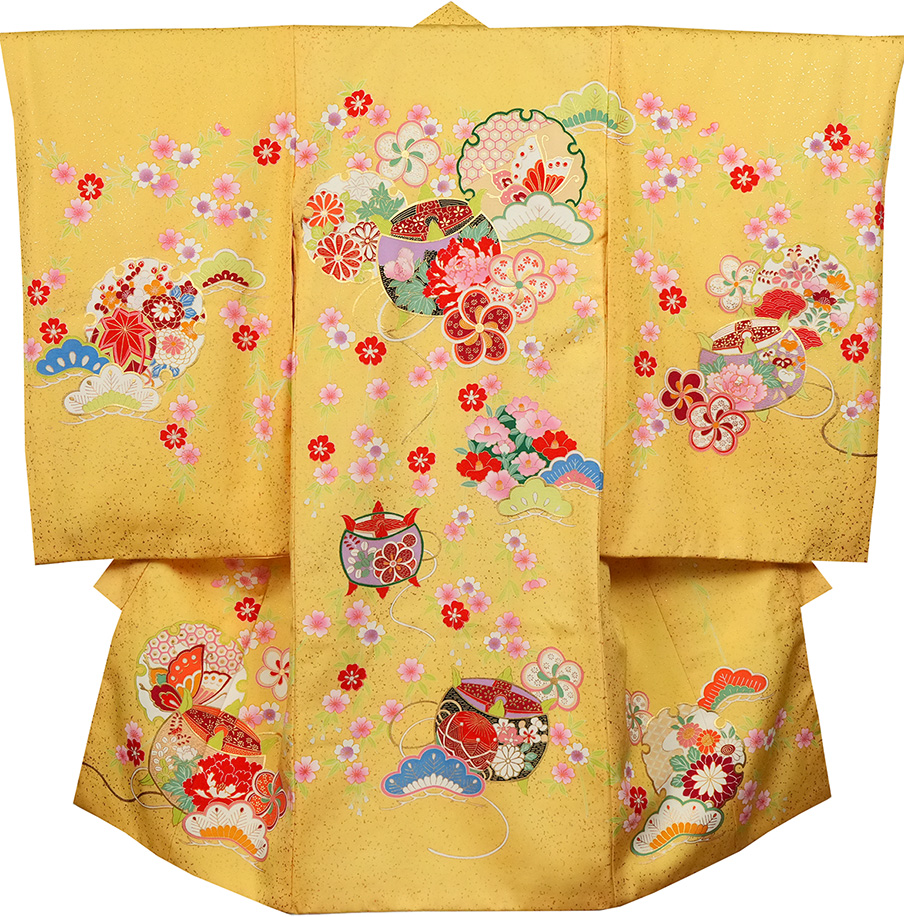 七五三 3歳 女の子 正絹着物 被布セット 新品73jc2035 : あこがれ ゆめ