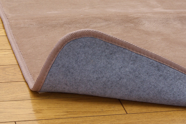撥水 ラグマット/絨毯 (ブラウン 200×300cm) ホットカーペット 床暖房 