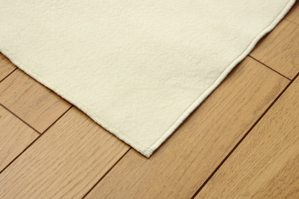 ラグマット/絨毯 (3畳 無地 グリーン 約220×220cm) 洗える 薄型 防滑 