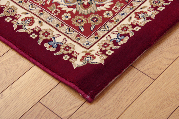 ラグマット/絨毯 (ワイン 約80×140cm) トルコ製 ウィルトン織 ホット 