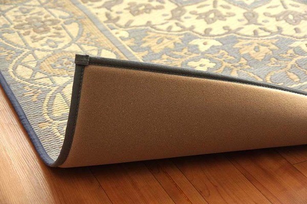 夏用 い草 ラグマット/絨毯 (サークル ネイビー 191×250cm) 長方形 