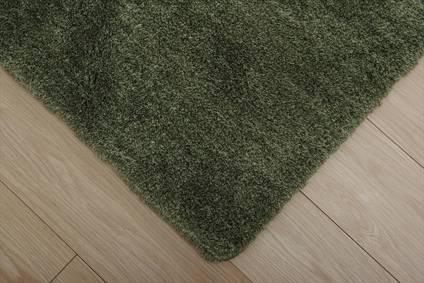 ラグマット/絨毯 (約130×190cm 1.5畳 グレー 無地 シャギー調) 洗える 