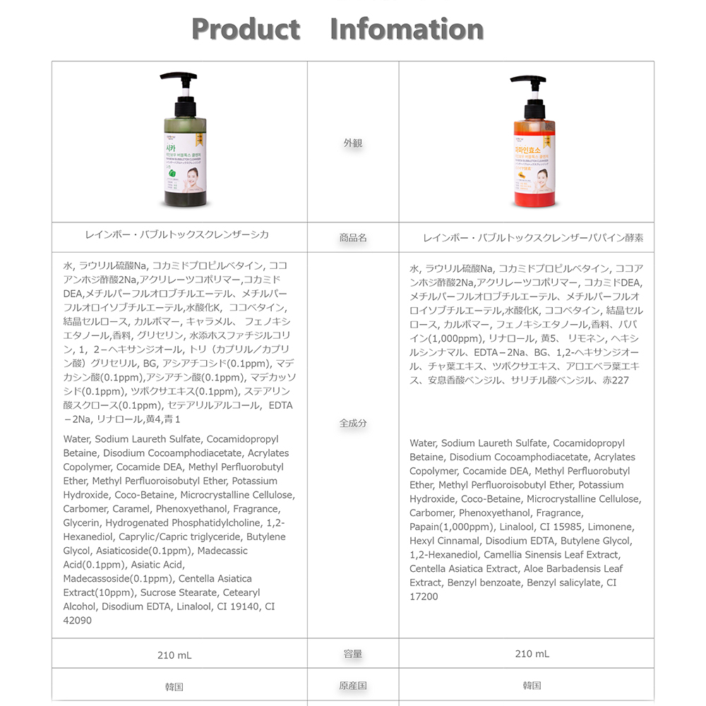 パパイン酵素 バブル クレンジング シカ 韓国コスメ 炭酸 クレンジング