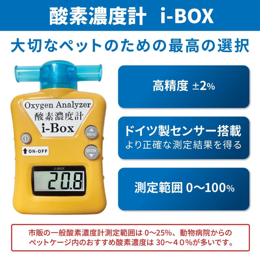 酸素濃度計 i-Box ペット用酸素ケージ内の濃度測定 酸素室 犬 猫