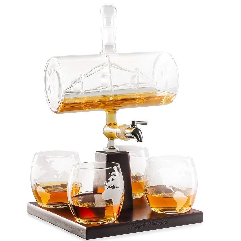 ROYAL DECANTERS ロイヤル デカンタ 帆船 ワールドグラス付-