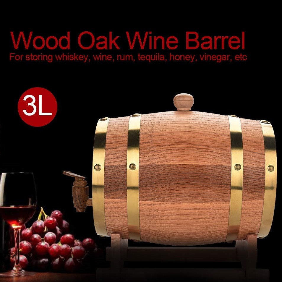 最大64％オフ！ 3Lワイン樽ヴィンテージストライプブラックオーク赤ワイン樽ワイン樽バケットブランデーウイスキーの蛇口付き パーティー ギフトに最適