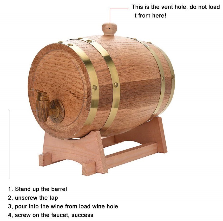 デカンタ ワインバレルディスペンサー ワイン樽 タル 約3L