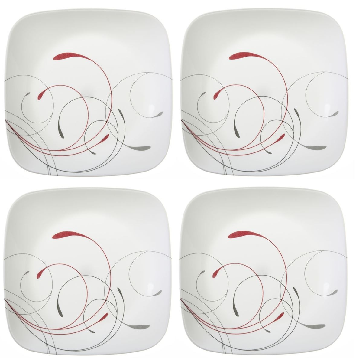 コレール スクエア ランチプレート 約22cm 4点セット 四角皿