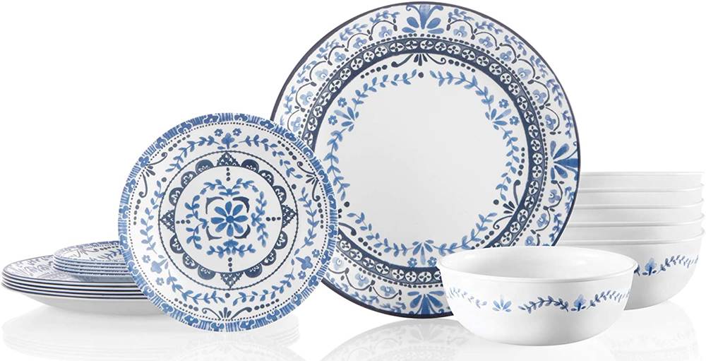 コレール 食器18点セット ディナーウェア ディナープレート お皿セット ポルトフィーノ Corelle Dinnerware Set  Portofino 大皿 小皿 スープ皿 : 1003300 : akt8 - 通販 - Yahoo!ショッピング