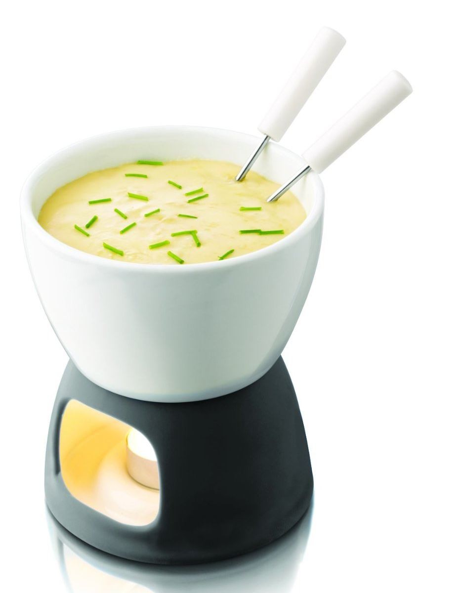 チーズフォンデュ チョコレートフォンデュ鍋 ブラック 2人用 ボスカ