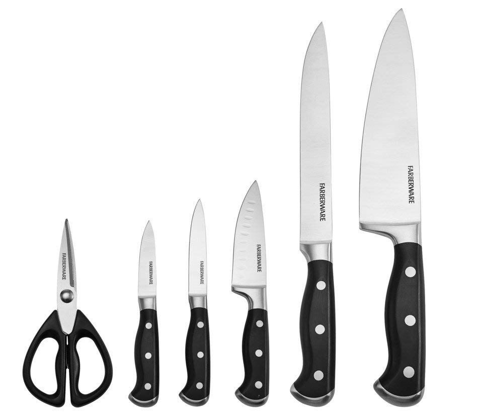 特売 キッチンナイフセット 包丁セット ７点セット キッチンハサミ スタンド付 Farberware Platinum Forged Knife シェフナイフ スライスナイフ 果物ナイフ 正規激安 Www Thedailyspud Com