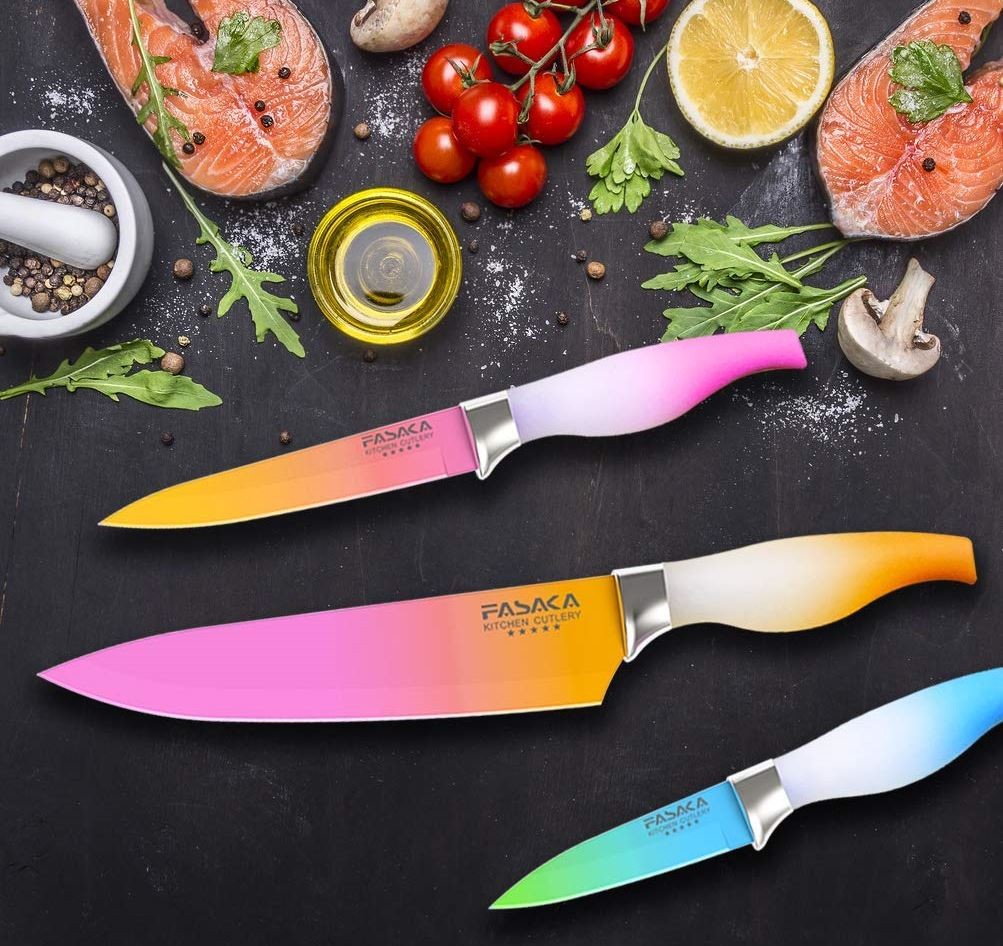 キッチンナイフセット 包丁セット 6点セット ピーラー付 カラフル