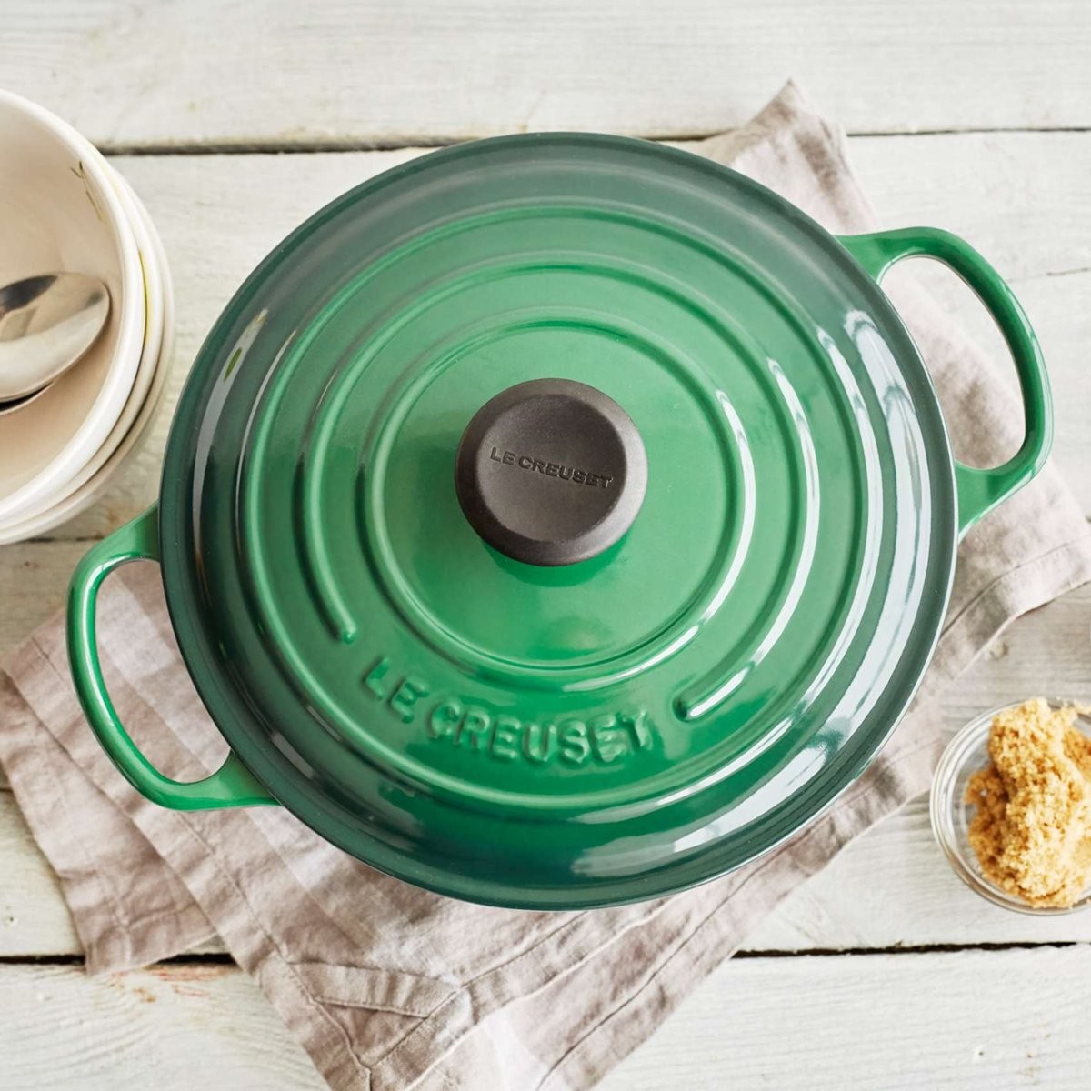 希少 廃盤 LE CREUSET ル・クルーゼ オバール 25cm モスグリーン 希少