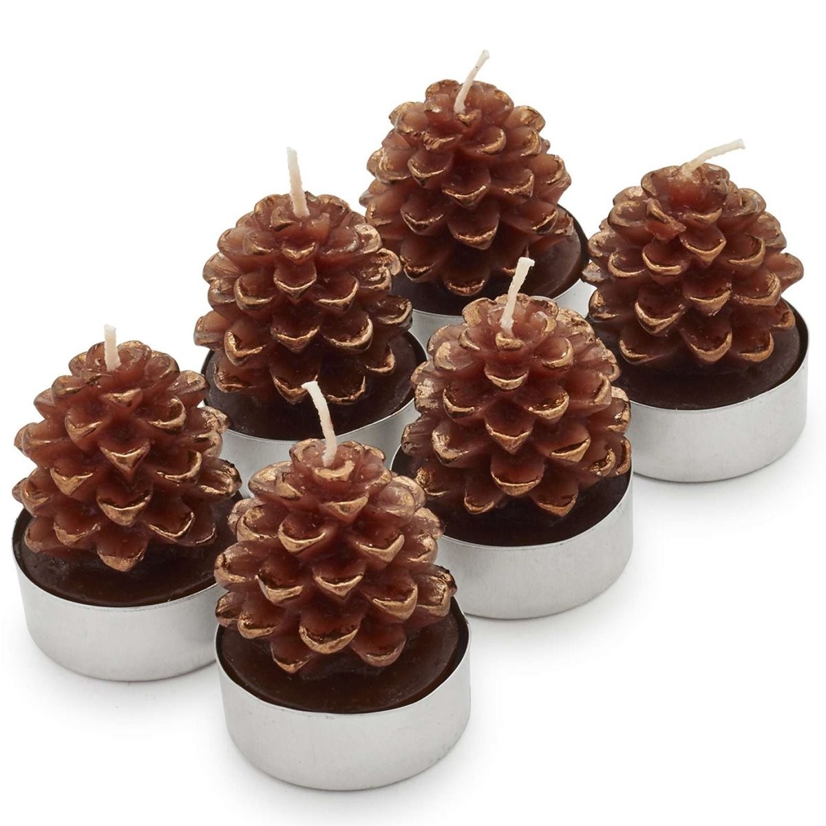 松ぼっくり ティーライト キャンドル ６個 ローソク 松の実 Pinecone 6 Of Candles Tealight Surlatable 日時指定 Set