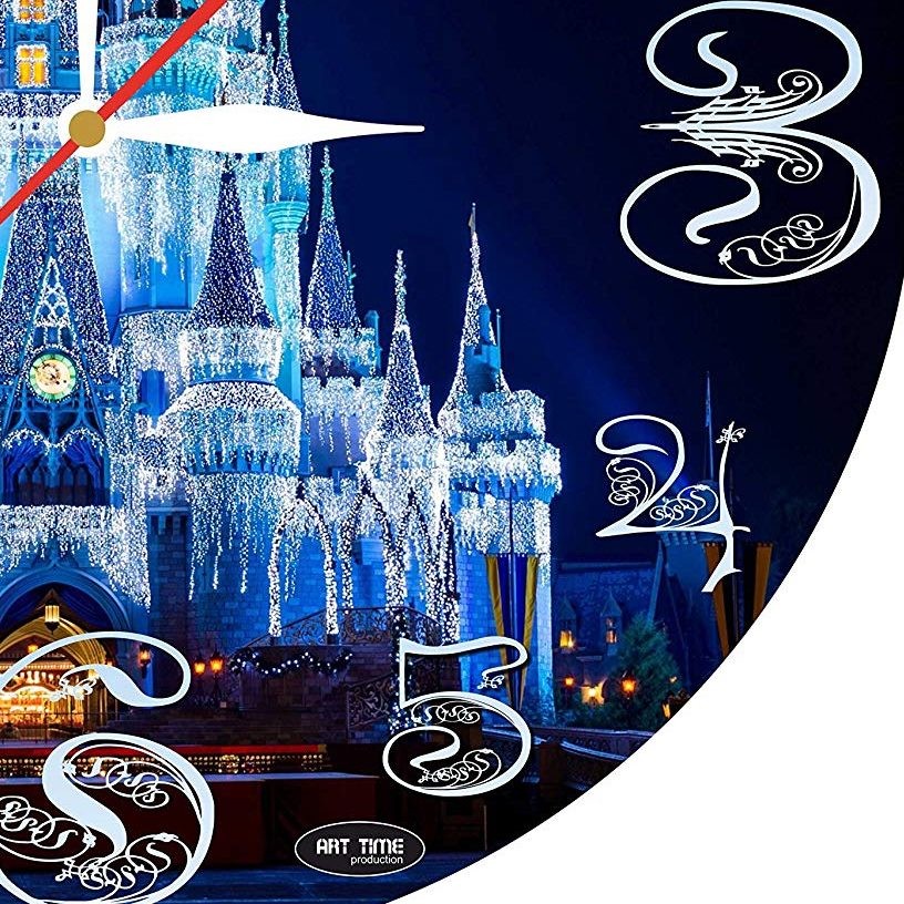 ディズニーワールド掛時計 ウオールクロック 壁掛け 時計 置き時計 かわいい時計 クォーツ Disney World Handmade Art  Wall Clock
