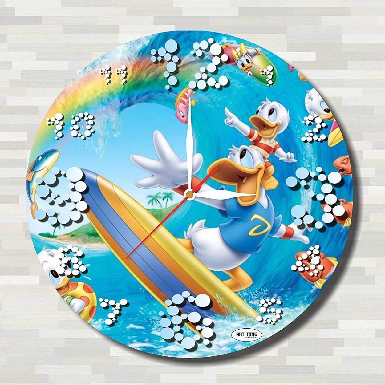 ディズニーワールド掛時計 ウオールクロック 壁掛け 時計 置き時計 かわいい時計 クォーツ ドナルドダック サーフィン Disney World Handmade Art Wall Clock Akt8 通販 Yahoo ショッピング