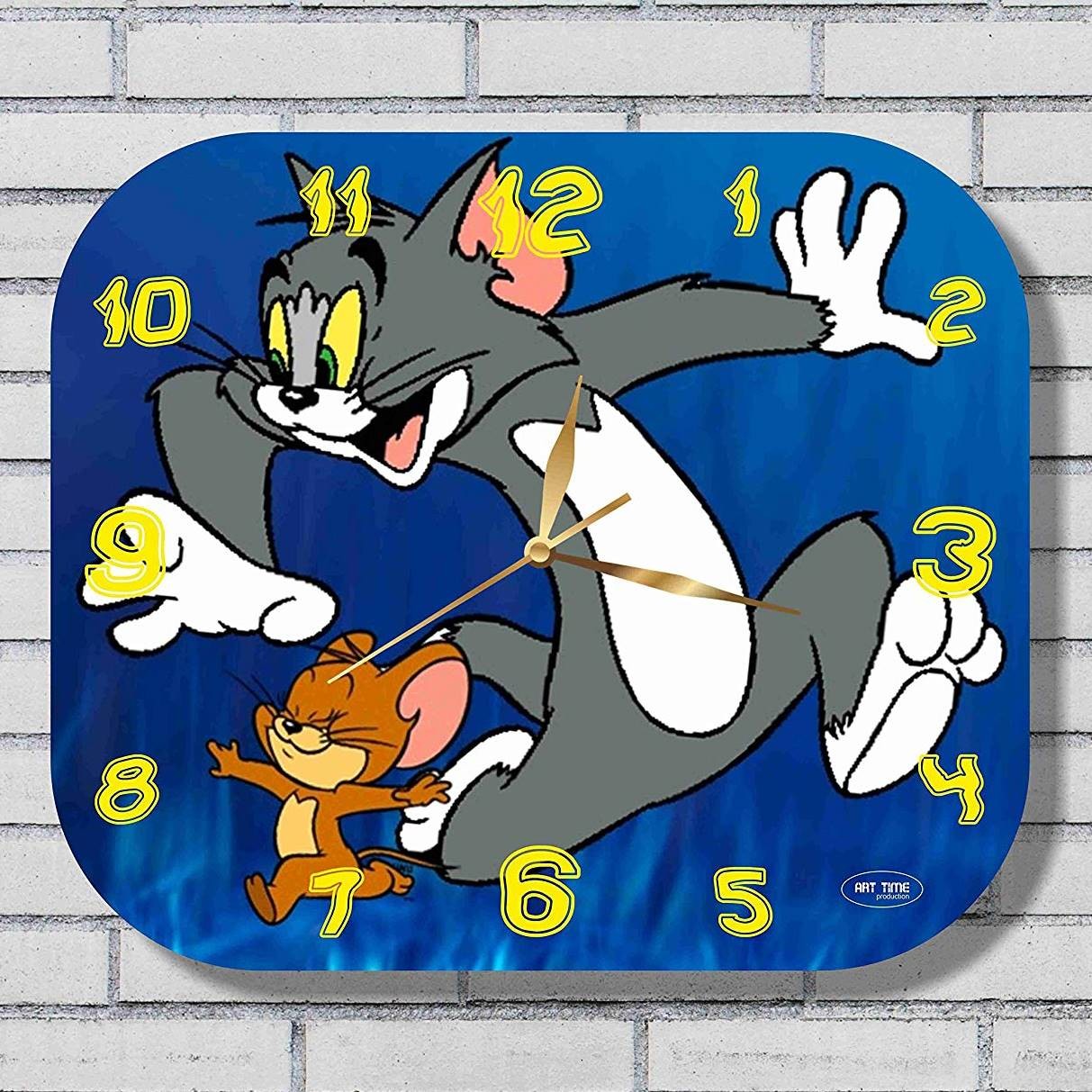 トムとジェリー掛時計 ウオールクロック 壁掛け 時計 置き時計 かわいい時計 クォーツ アートクロック ネコとネズミ Tom And Jerry Handmade Art Wall Clock Akt8 通販 Yahoo ショッピング