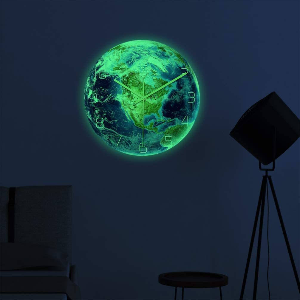 デザイン掛時計 世界地図時計 ウオールクロック 壁掛け 時計 北アメリカ 時計 VOSAREA Luminous Earth Wall Clock  クォーツ ルミナス アース プラネット
