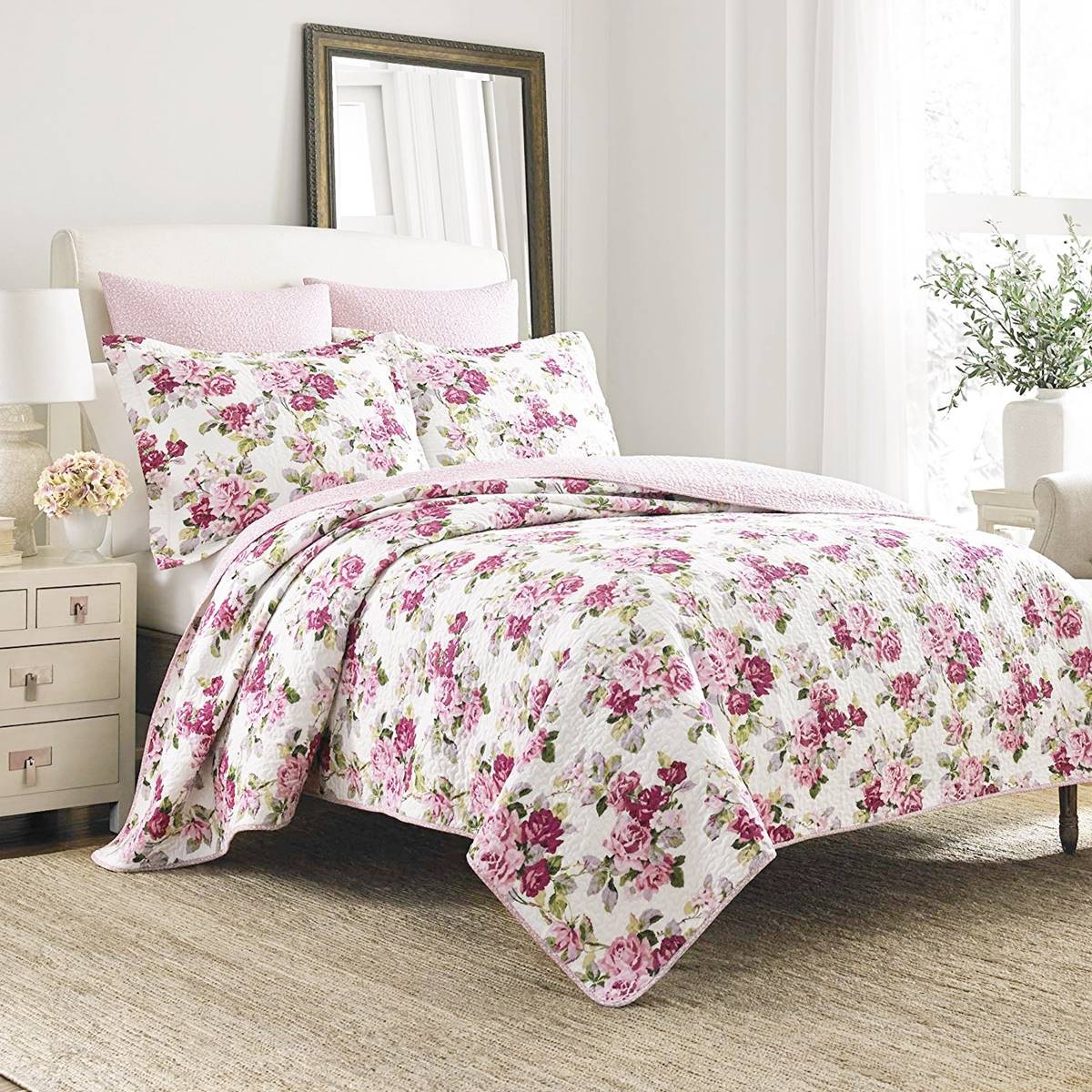 LAURA ASHLEY ベッドカバー ピロカバー 3点セット ローラ