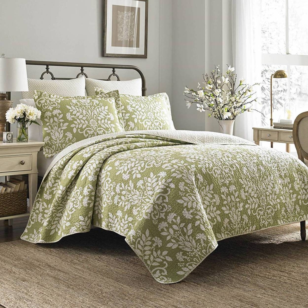 LAURA ASHLEY ベッドカバー ピロカバー 3点セット ローラ