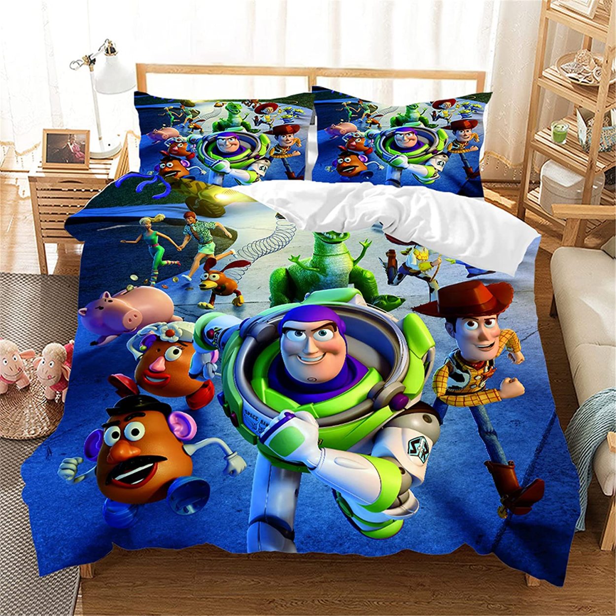 トイストーリー布団カバーセット 布団カバー ピロカバー ウッディ バズライトイヤー Toy Story Duvet Cover Pillowcases  Bedding Set 枕カバー 寝具カバーセット