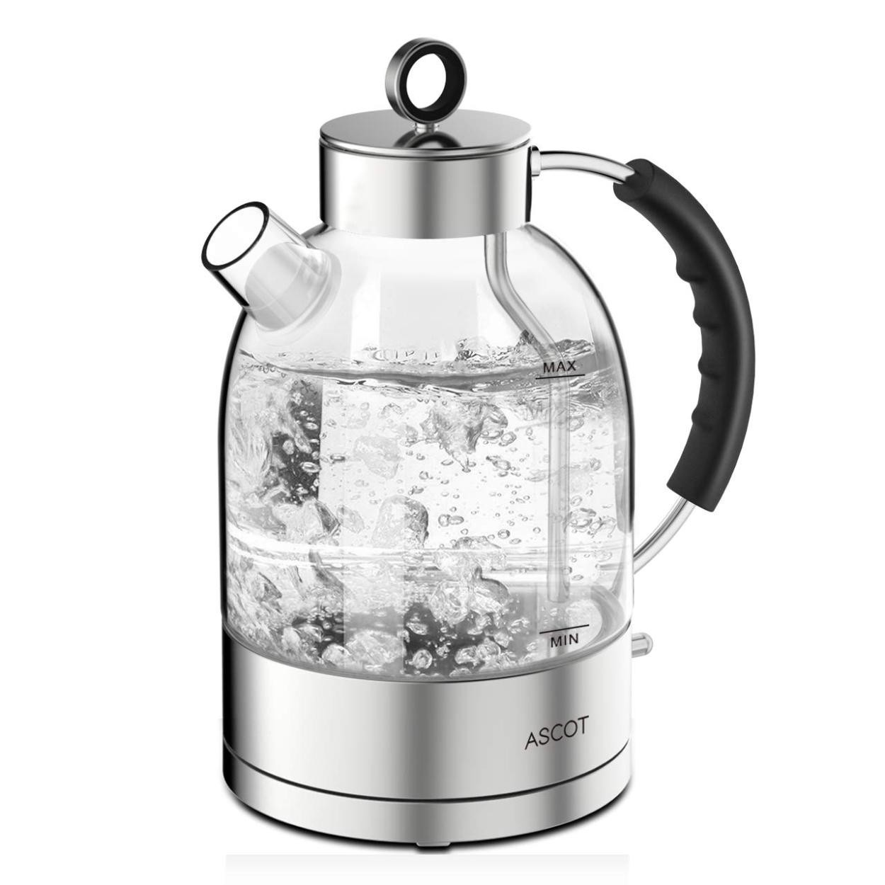 初回限定 kettle ガラス 1.5L IRIS アイリスオーヤマ Glass IKE-G1500T-B 返品種別A