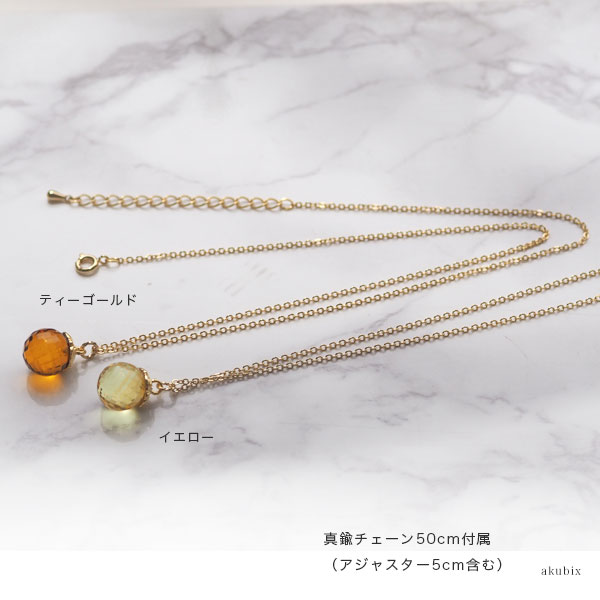 優*希様 琥珀★多角カットのネックレス ネックレス ペンダント 天然琥珀 ブリリアントカット gold