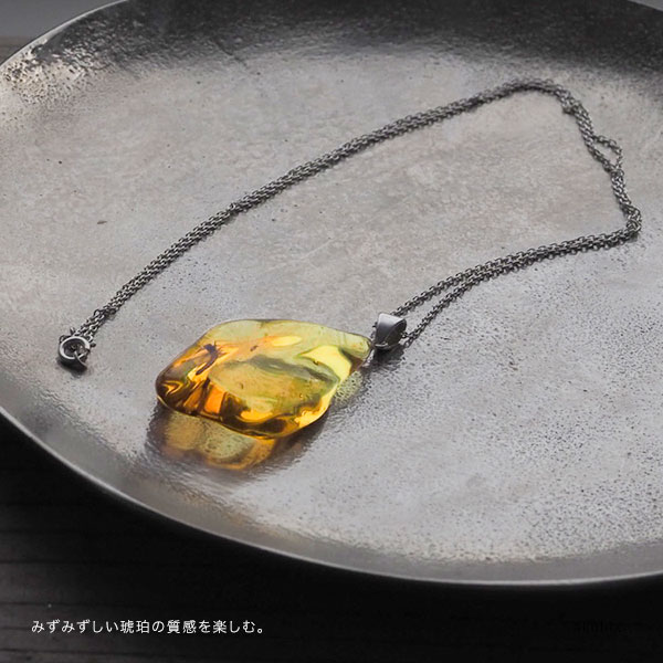 虫入り琥珀ネックレス 送料無料 シルバー Silver925 コレクション