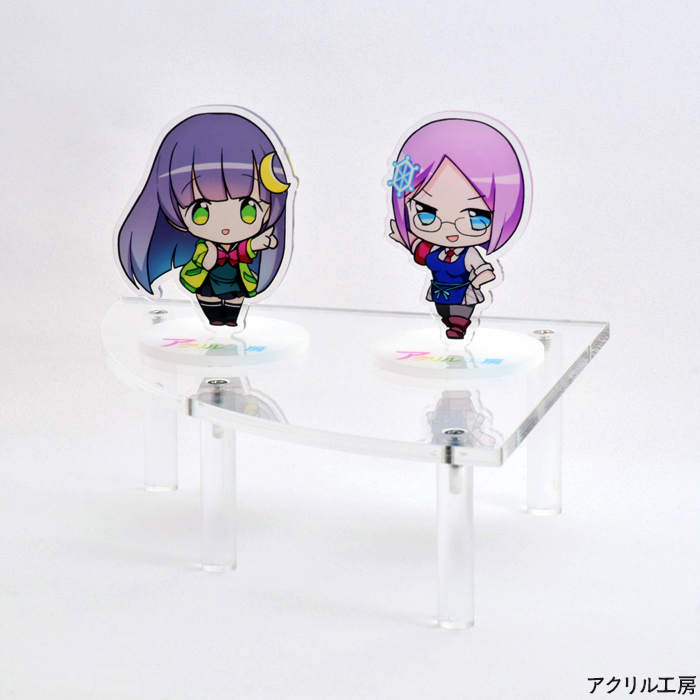組み立て式 扇形 アクリルスタンド<br>透明 【150×150mm 脚高さ