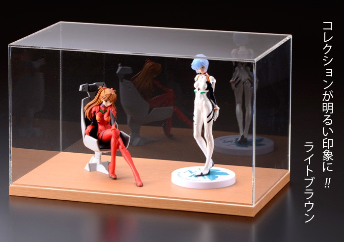 【特大30cm】アクリルディスプレイケース＆木製台座 コレクション フィギュア W900 H300 D300 【木調台座】透明 アクリルケース 長方形 コレクション