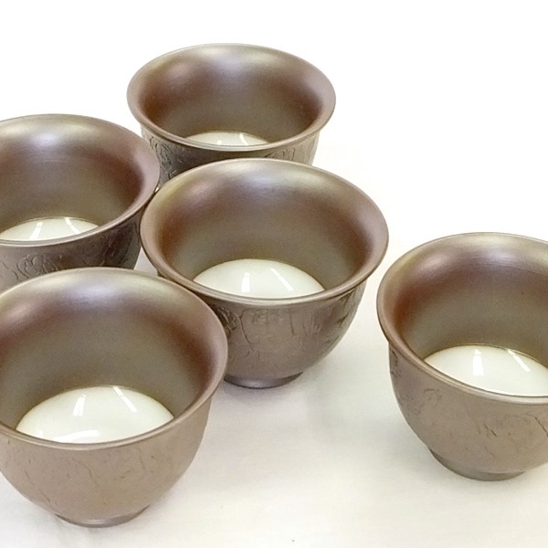 万古焼 湯のみ 祥司窯 手作り 5個セット 五客湯のみ 七賢人五客