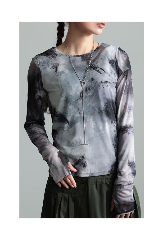 Sawa a la mode レディース トップス カットソー マーブル柄