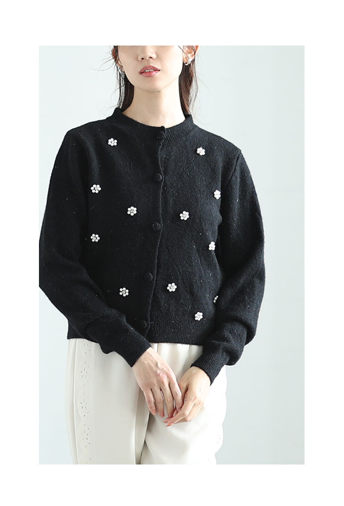 Sawa a la mode レディース トップス カーディガン ニット 黒 Sawa a la mode レディース トップス カーディガン ニット 黒