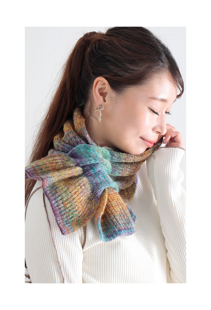 Sawa a la mode レディース 小物 ストール マフラー 青 紫