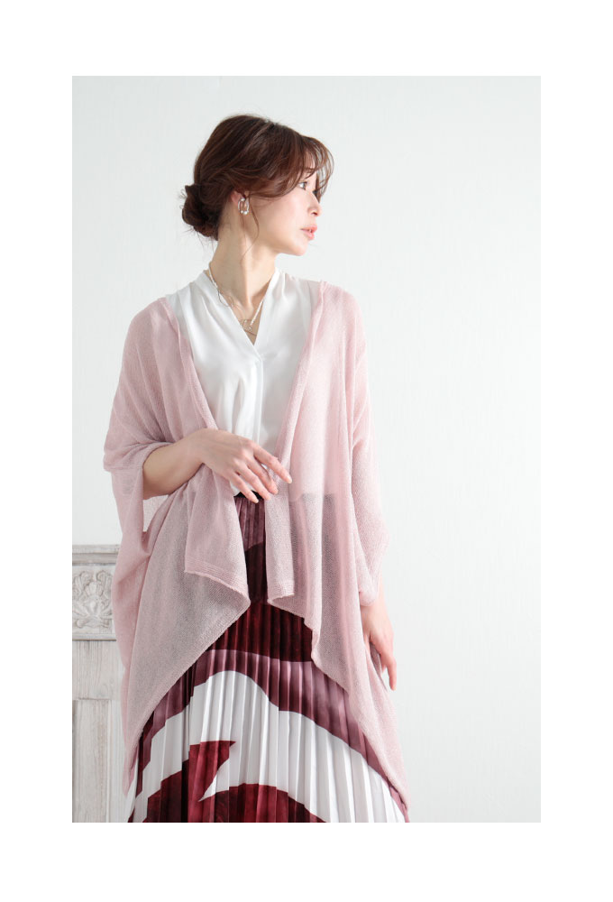 Sawa a la mode レディース アウター カーディガン ピンク 白 紫