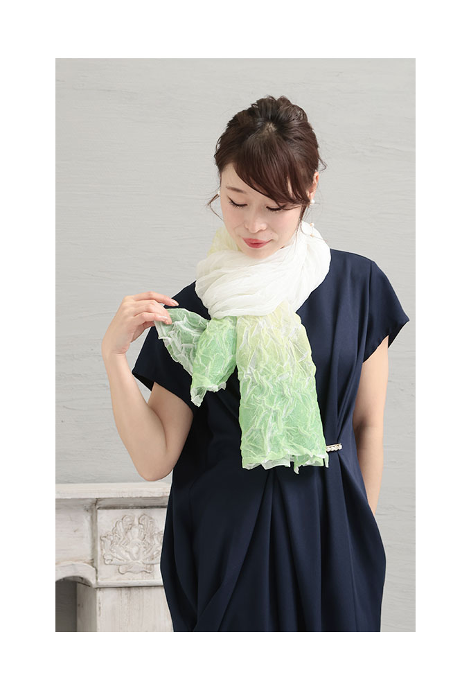 新品 大人気商品  la a Sawa mode グリーン 緑 ピンク ストール 小物 レディース 小物