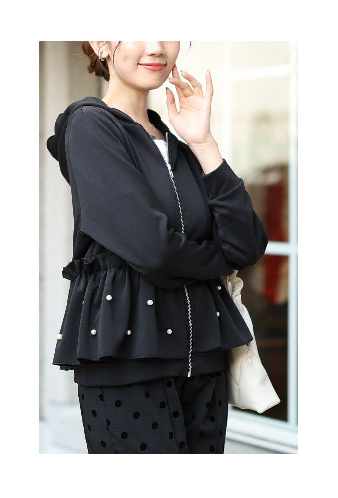 超人気の雑貨店 Sawa a 黒 羽織り パーカー アウター レディース mode la トップス