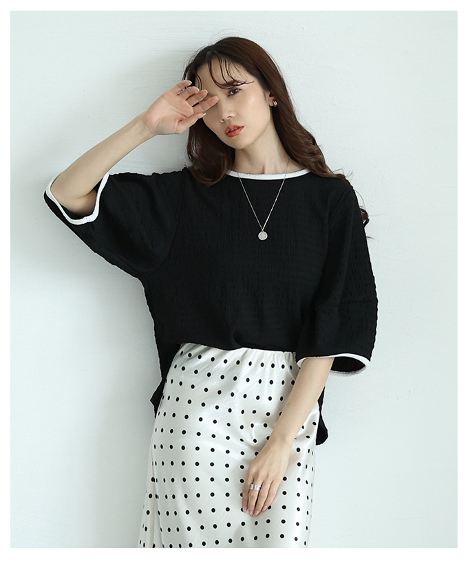 新品 アナナ カットソー トップス 半袖 ブラック レディース