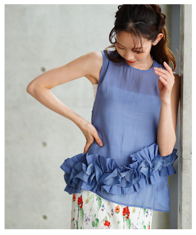 Sawa a la mode レディース トップス ブラウス 青 ブルー 白