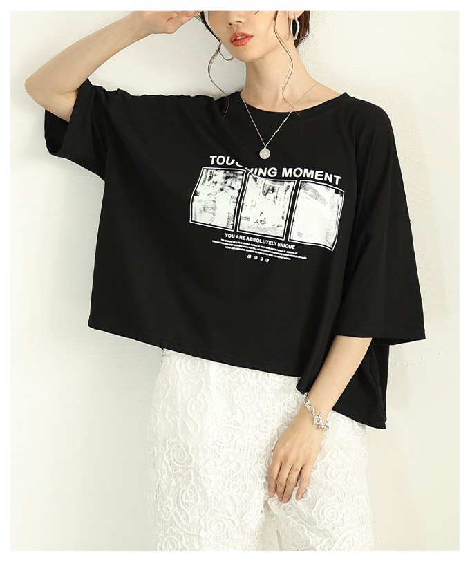 レディース 売れ筋商品|||トップス カットソー Tシャツ プリント 半袖 オーバーサイズ ブラック ホワイト 夏 大人可愛い 大人 可愛い 30代 40代 50代 60代 サワアラモード Sawa a la mode レディース トップス カットソー Tシャツ