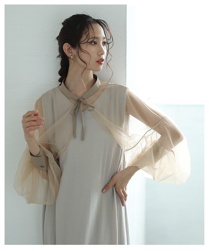 レディース 売れ筋商品|||トップス ボレロ カーディガン 羽織り シフォン 長袖 ボリューム袖 ブラック ベージュ 大人可愛い 大人 可愛い 30代 40代 50代 60代 サワアラモード Sawa a la mode レディース トップス ボレロ カーディガン