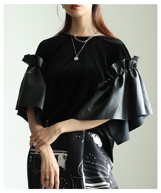 Sawa a la mode（サワアラモード） レディース トップス 異素材 ベロア