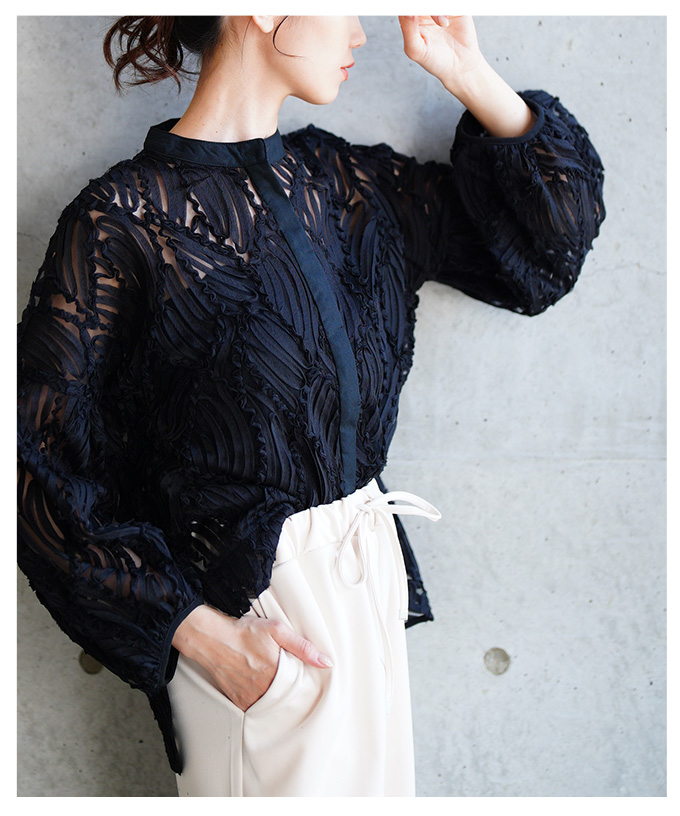 レディース 売れ筋商品|||トップス ブラウス シャツ 夏 夏服 黒 ブラック 白 ホワイト 長袖 レース シアー 羽織り 大人可愛い きれいめ 30代 40代 50代 女性 サワアラモード Sawa a la mode レディース トップス ブラウス シャツ 夏 夏服
