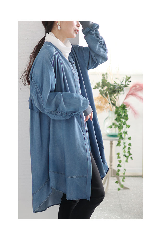 Sawa a la mode レディース トップス チュニック シャツ 青