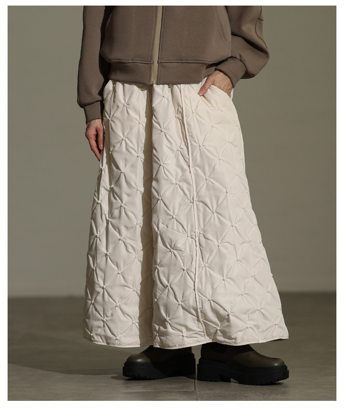 WAAC ワック 2wayスカート 中綿キルティング 暖かい ブラック 新品 Sawa a la mode（サワアラモード） レディース ボトムス スカート