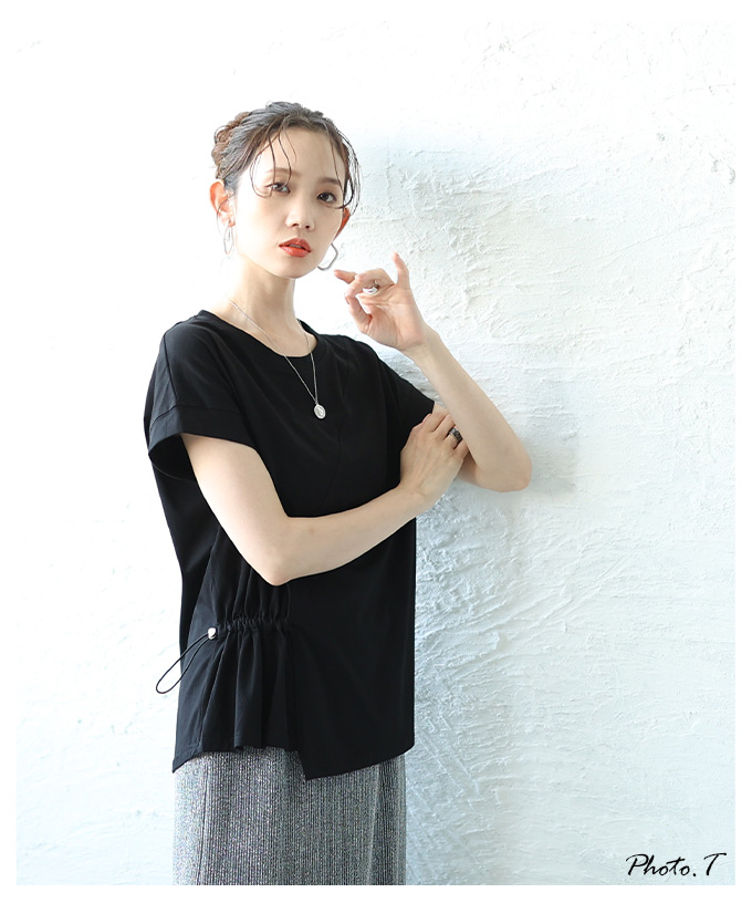 レディース 売れ筋商品|||トップス カットソー Tシャツ アシンメトリー ドロスト ハート 半袖 イレヘム 黒 白 夏 大人可愛い 大人 可愛い 30代 40代 50代 60代 サワアラモード Sawa a la mode レディース トップス カットソー Tシャツ