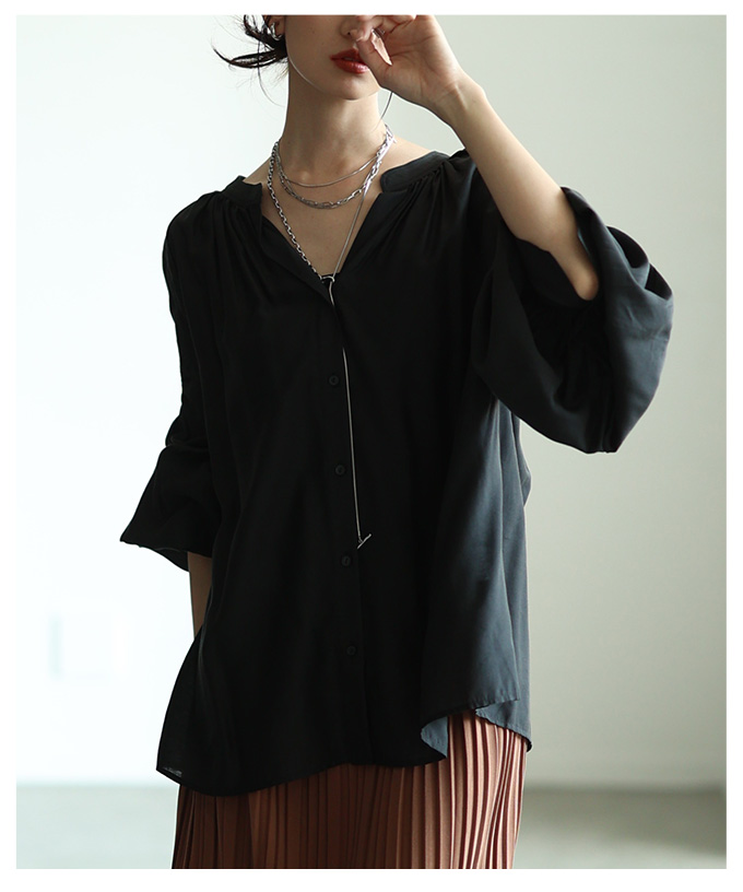 たまな様　ブラックトップス Sawa a la mode（サワアラモード） レディース トップス ブラウス