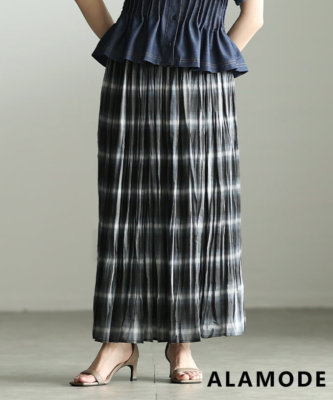 スカート レディース ボトムス ロング丈 ウエストゴム 細見え 楽ちん カジュアル 春 夏 春服 夏服 大人可愛い 大人 可愛い 30代 40代 50代 60代 アラモー 爆買の画像