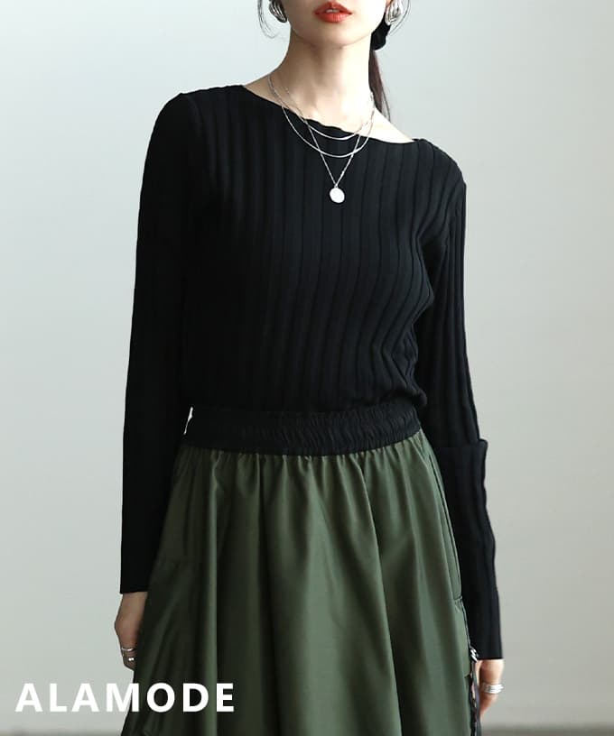 Sawa a la mode（サワアラモード） レディース トップス 長袖 リブ