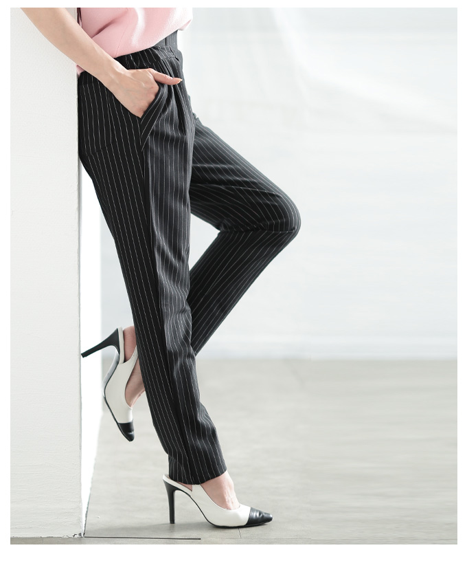 Sawa a la mode パンツ ロング丈 ストライプ 低身長 低身長向け